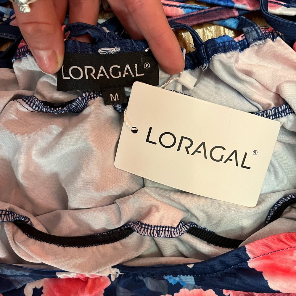 Loragal Floral Ruffle Athletic Dress New with Tags Size M - Picture 6 of 6